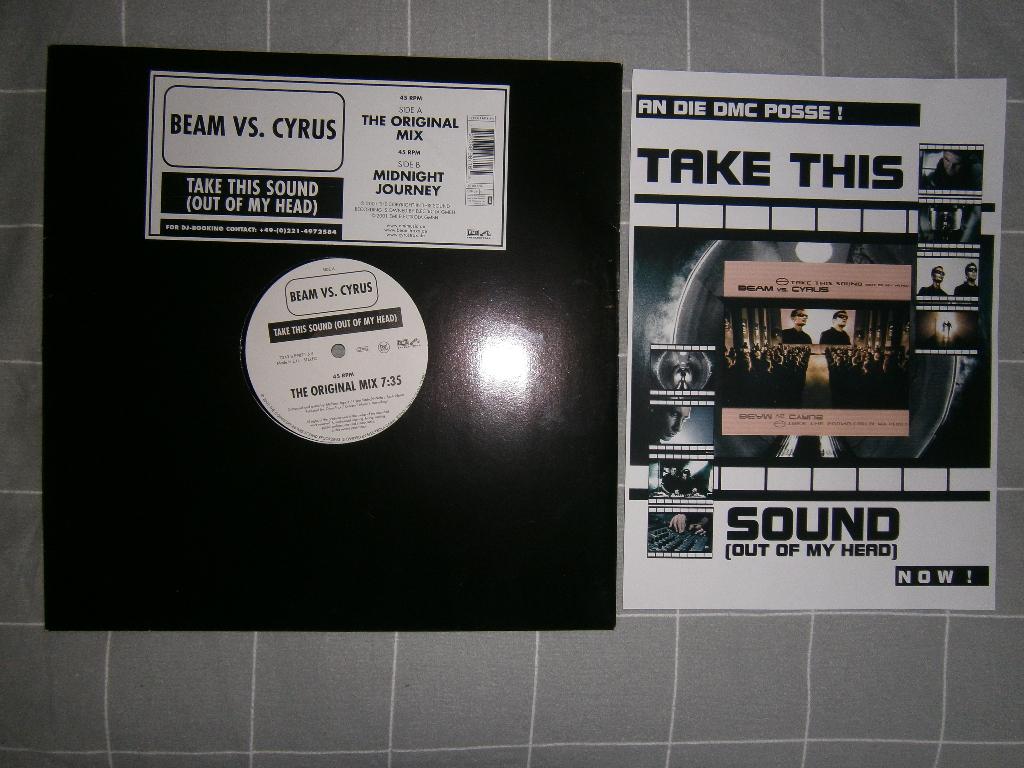 Beam vs Cyrus – Take This Sound (Out Of My Head) 2001 Trance, Ophalen, Inclusief binnenhoes, Techno of Trance, 2000 - 2009