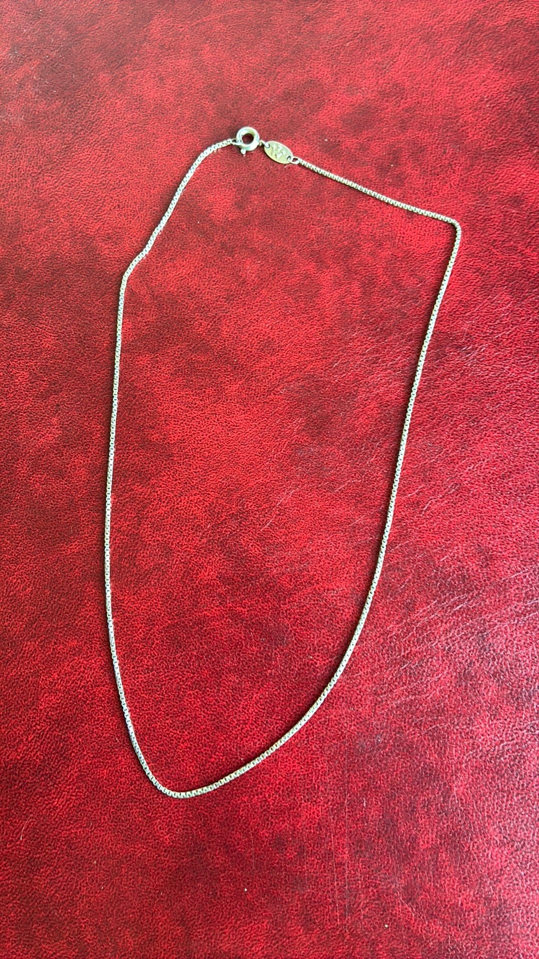 835 zilver ketting 41 cm 1 mm venitiaanse schakel, Ophalen of Verzenden, Gebruikt, Zilver, Zilver