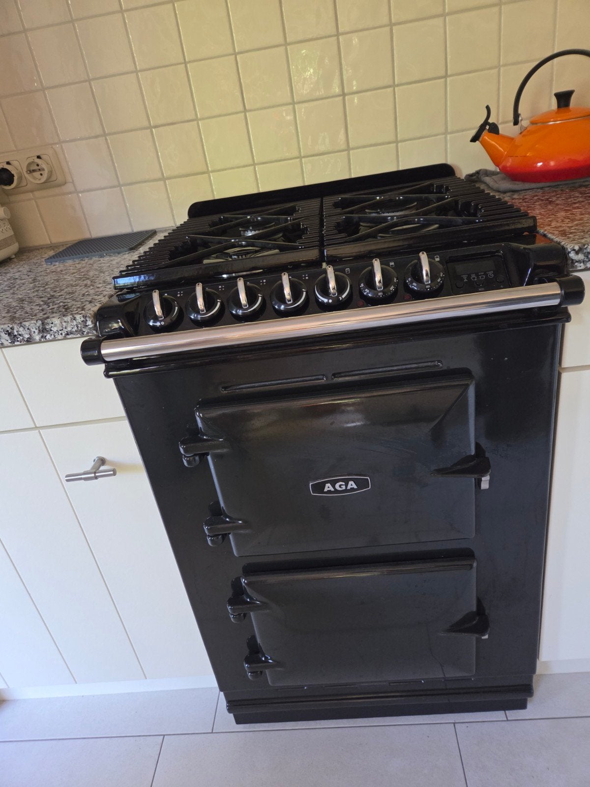 AGA gasfornuis FOUR-TWO, Witgoed en Apparatuur, Fornuizen, Gebruikt, Vrijstaand, Gas, 4 kookzones, 90 tot 95 cm, 60 cm of meer