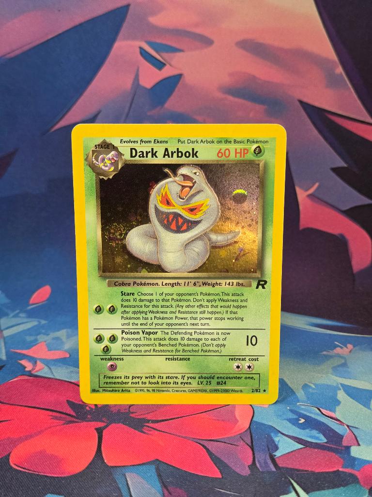 Dark Arbok Holo 2/82 Team Rocket Vintage Pokémon, Ophalen of Verzenden, Zo goed als nieuw