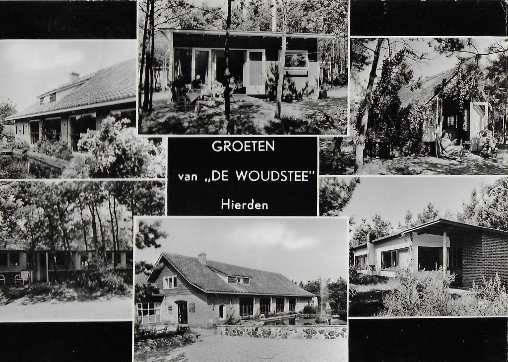 Q2314 oude ansichtkaart vakantiepark de woudstee hierden, Verzamelen, Ophalen of Verzenden, 1940 tot 1960, Gelopen, Noord-Brabant