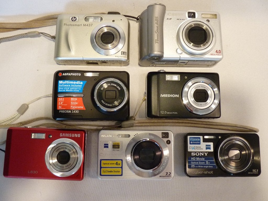 7x dig.cameras:Kodak, Panasonic, Nikon, Olympus, Canon,Sony, Ingebouwde flitser, Accu, Canon, 12 megapixels