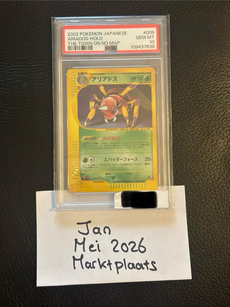 2002 Pokémon Japanese Ariados-Holo PSA 10 GEM MT, Ophalen of Verzenden, Nieuw, Losse kaart
