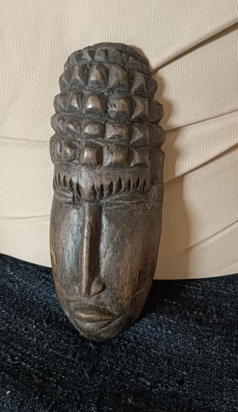 Handmade wooden mask, Hout, Bruin, Afrika, Masker