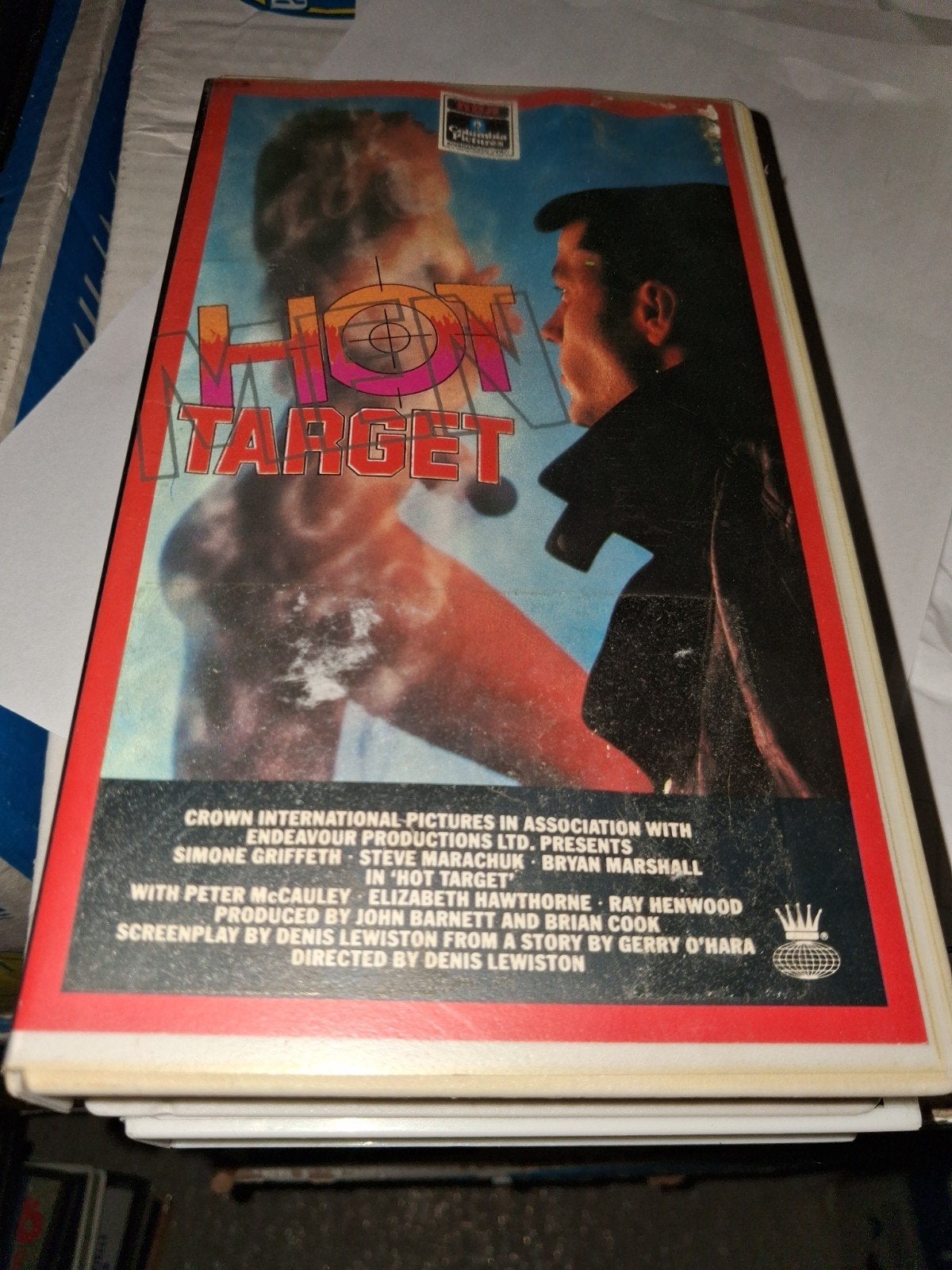 Vhs ex-rental  - Hot Target, Vanaf 16 jaar, Ophalen of Verzenden, Gebruikt, Horror
