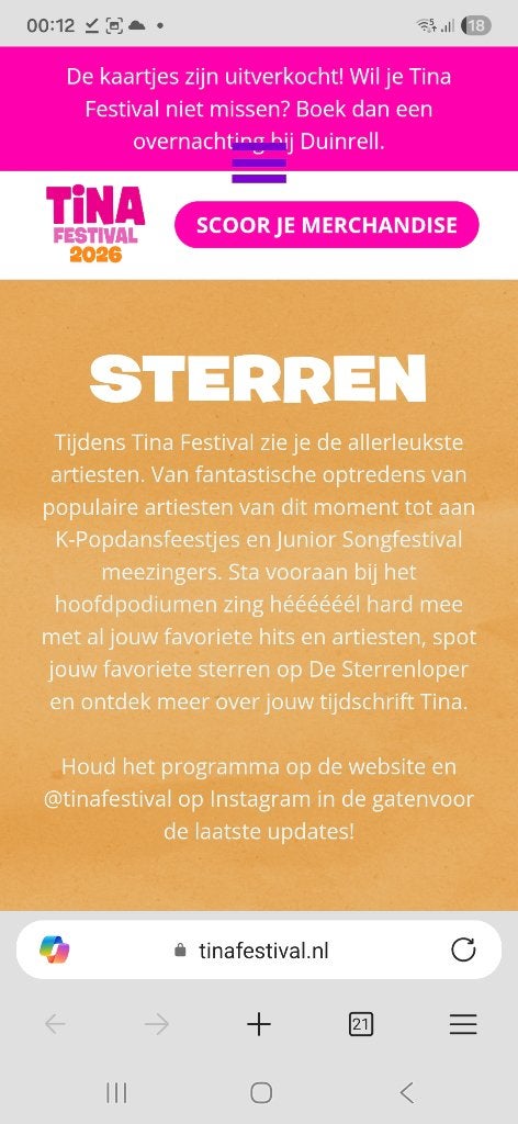 Tina dag duinrell, Drie personen of meer, Ticket of Toegangskaart