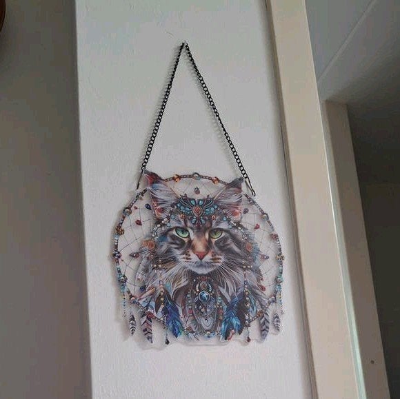 Kattenhanger Dromenvanger Stijl - Wanddecoratie, Gebruikt, Meerkleurig, Ophalen of Verzenden, Kunststof