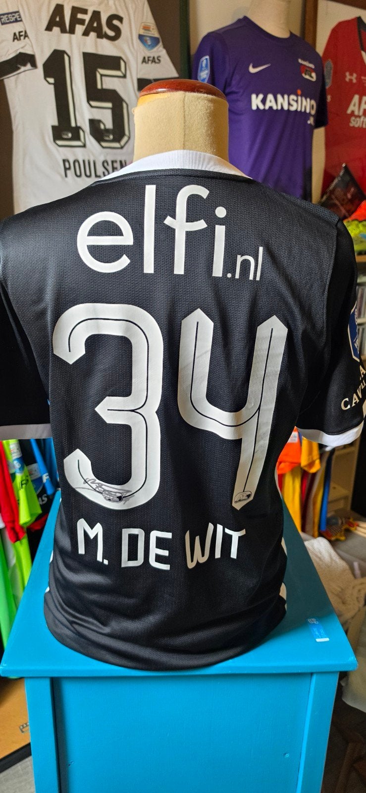 Zeldzaam AZ Matchworn 3e Shirt 22/23 M. de Wit #34, Zwart, Nike, Overige maten, Ophalen of Verzenden
