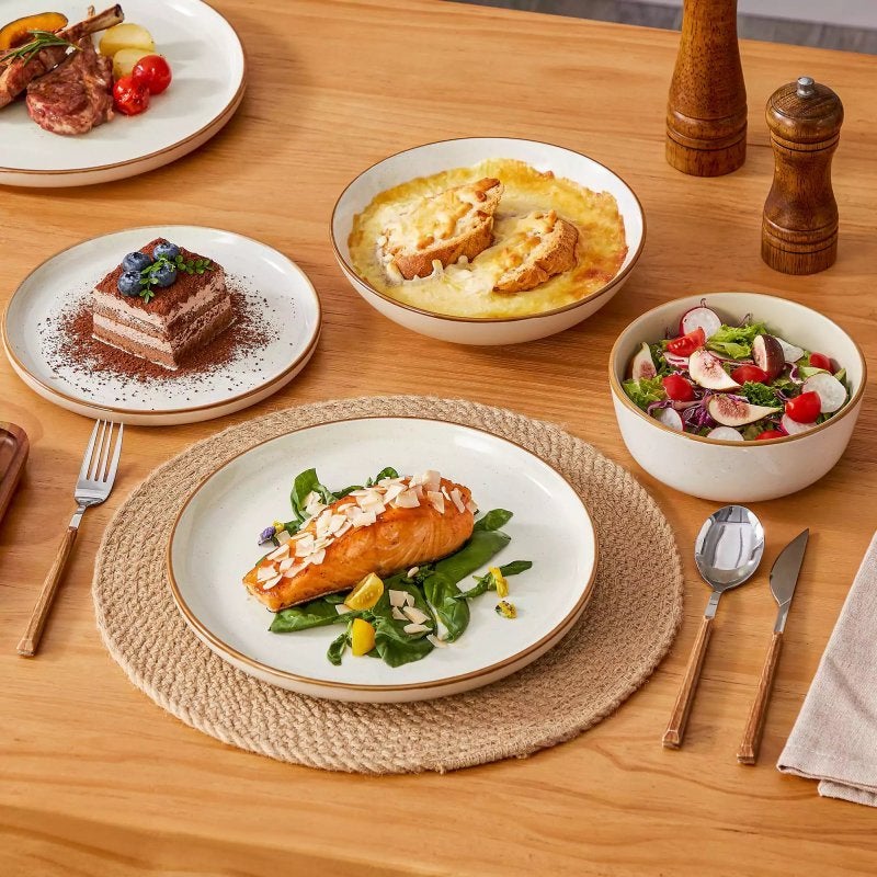 Reno 16-Delige Serviesset - Beige, Mailto:support@vancassotableware.com, Overige typen, Nieuw, Ophalen of Verzenden