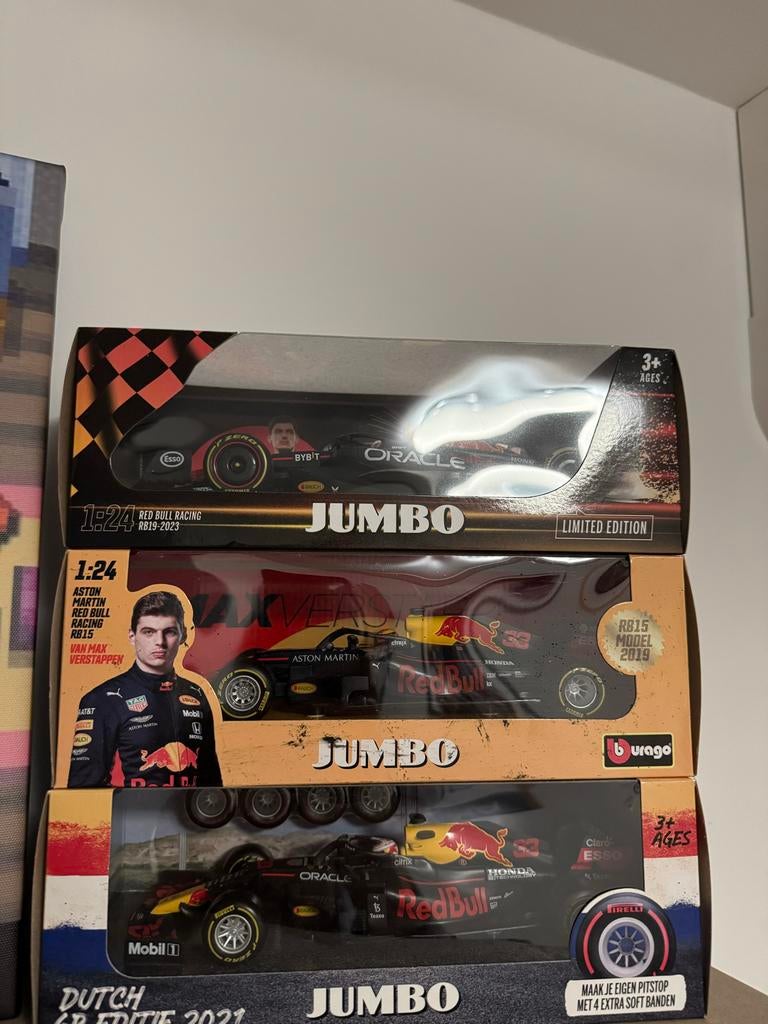 Max Verstappen Jumbo Raceauto's - Diverse Modellen, Auto, 1:32 tot 1:50, Nieuw, Ophalen