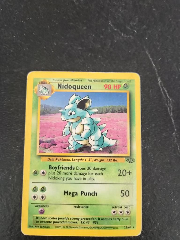 Nidoqueen Pokémon kaart (Base Set 23/64), Ophalen of Verzenden, Gebruikt, Losse kaart