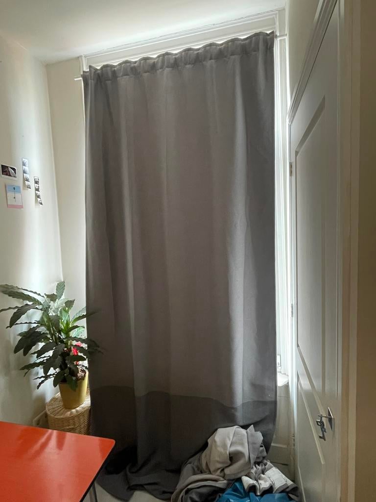 5 Gordijnen ikea marjun, Huis en Inrichting, Ophalen, Zo goed als nieuw, Grijs, 200 cm of meer
