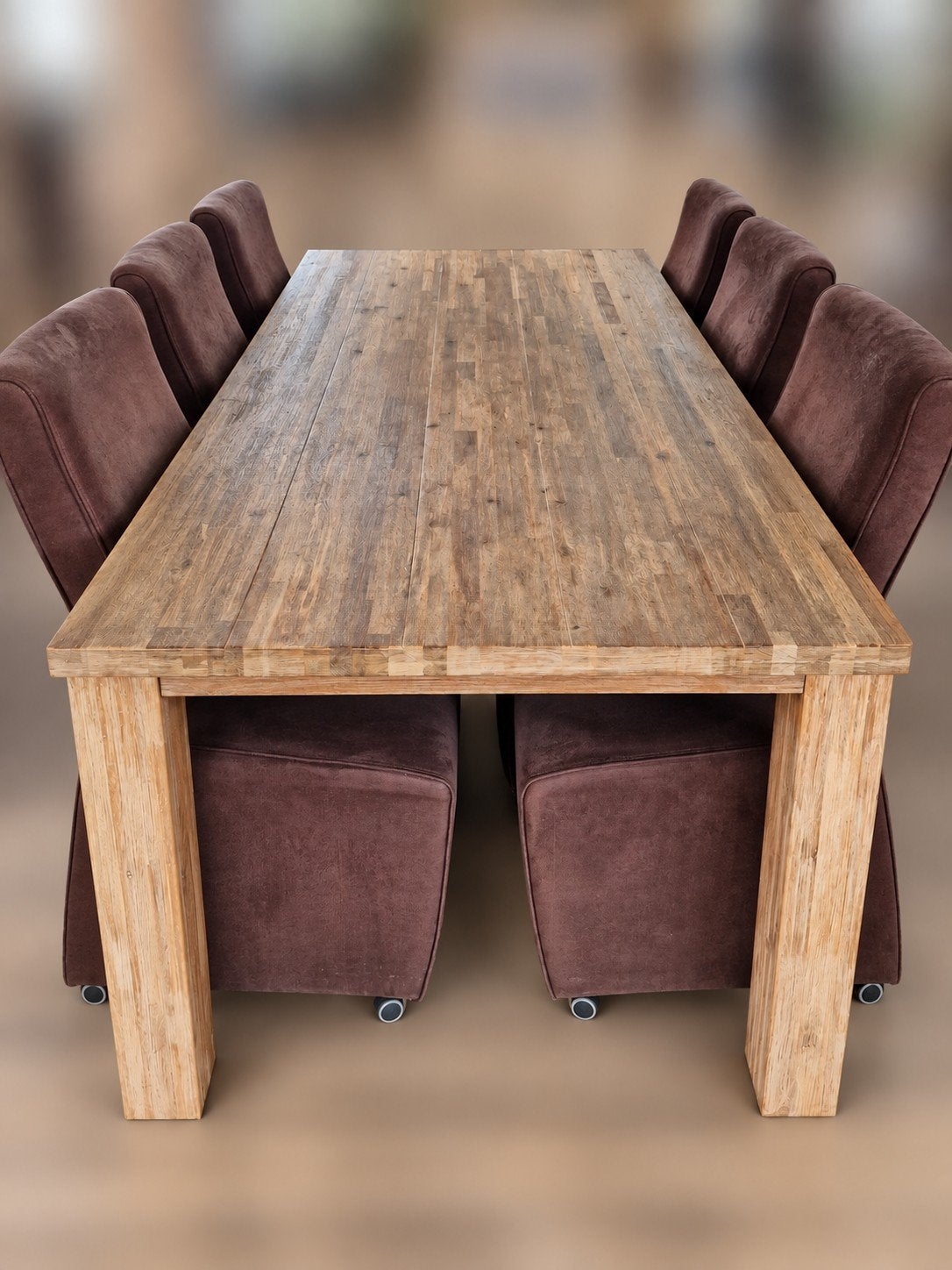 Robuuste eettafel 100x190 cm - Zo goed als nieuw, Ophalen, 100 tot 150 cm, Zo goed als nieuw, Vijf personen of meer