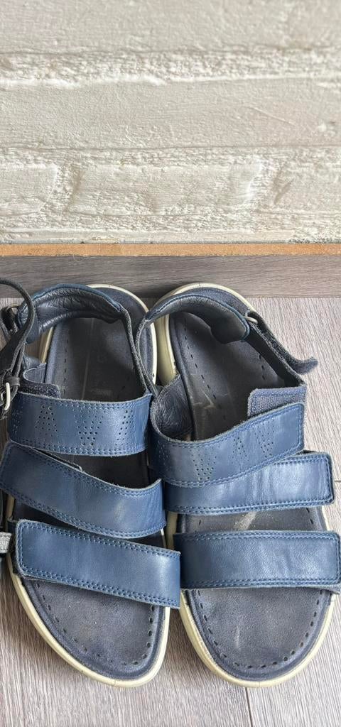 1paar donkerblauwe dames Ecco sandalen maat 37, Ecco, Overige kleuren, Zo goed als nieuw, Sandalen of Muiltjes