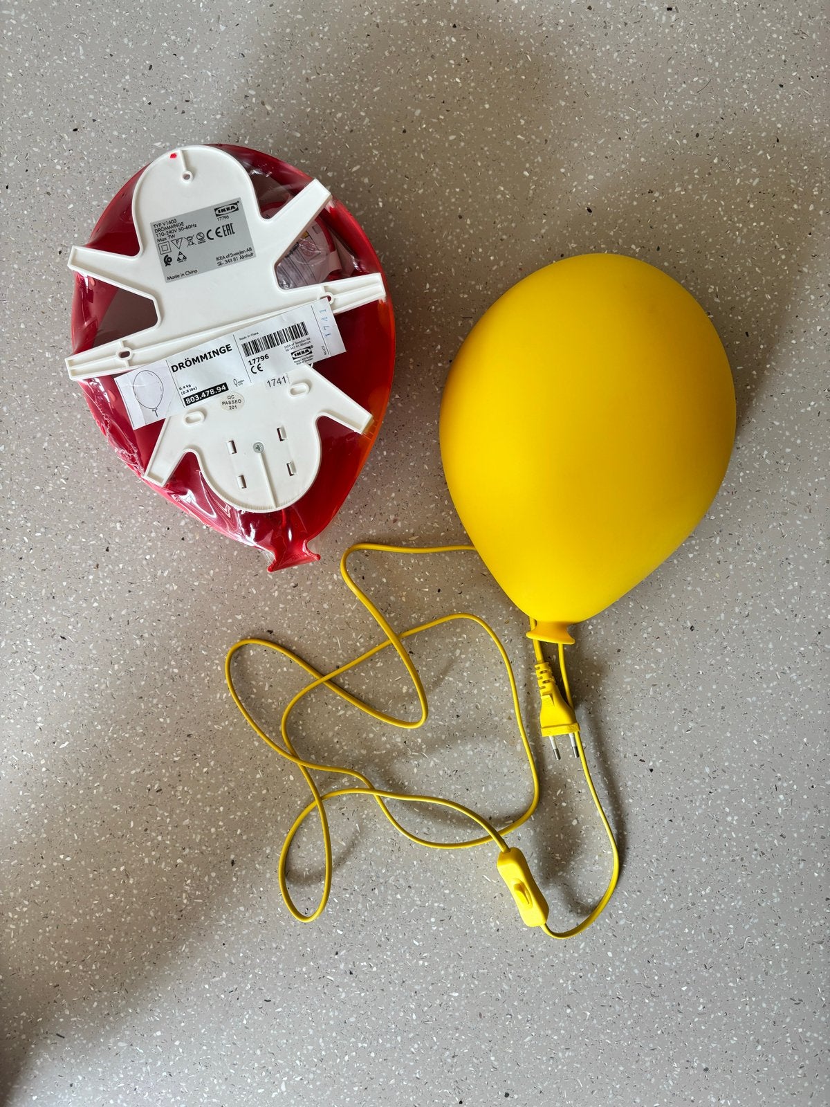 IKEA DRÖMMINGE ballonlamp rood/geel, Ophalen of Verzenden, Zo goed als nieuw