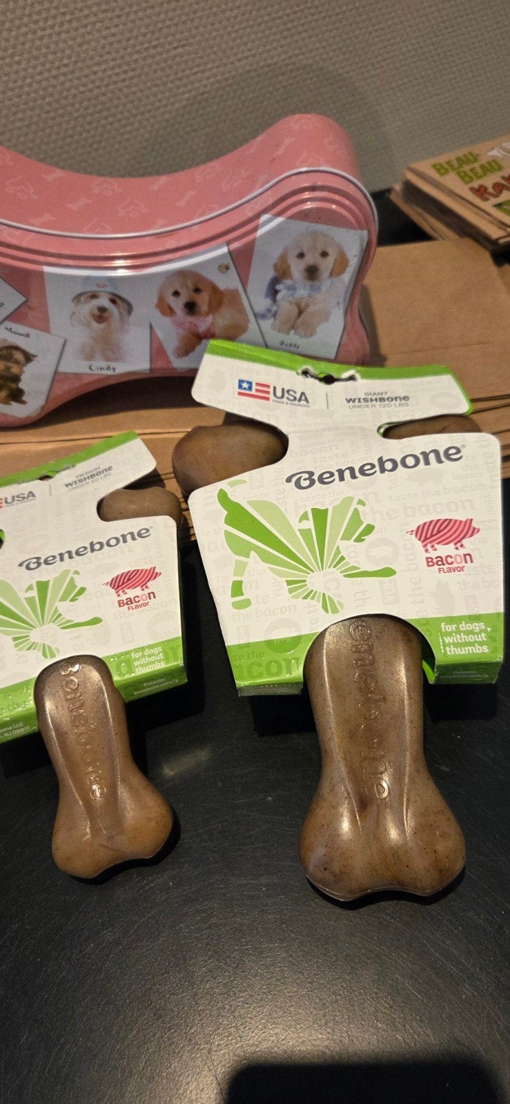 **Nieuw: Benebone Chew Wishbone – Bacon Smaak (Diverse Maten, Ophalen of Verzenden, Nieuw