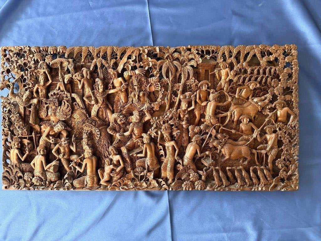 Houtsnijwerk  Wandpaneel, Ophalen, Overige onderwerpen, Houtsnijwerk, Handgemaakt
