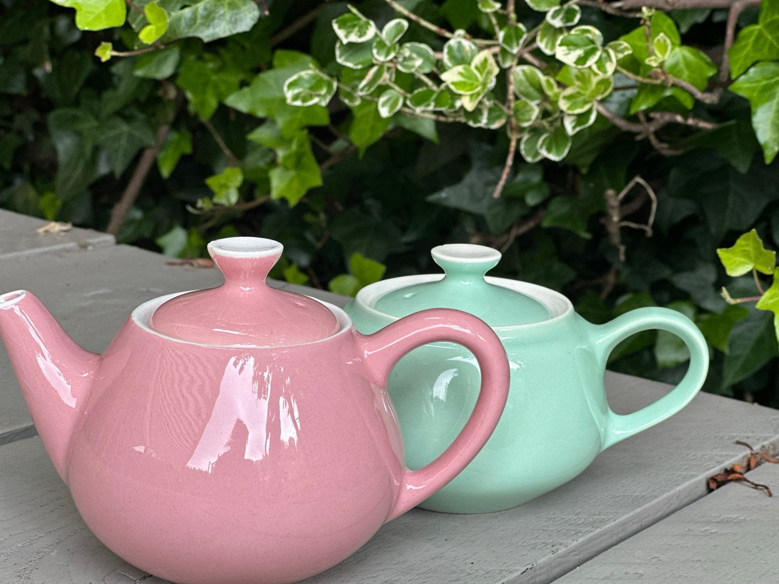 Pastel theepotten set - Roze en Mintgroen, Ophalen of Verzenden
