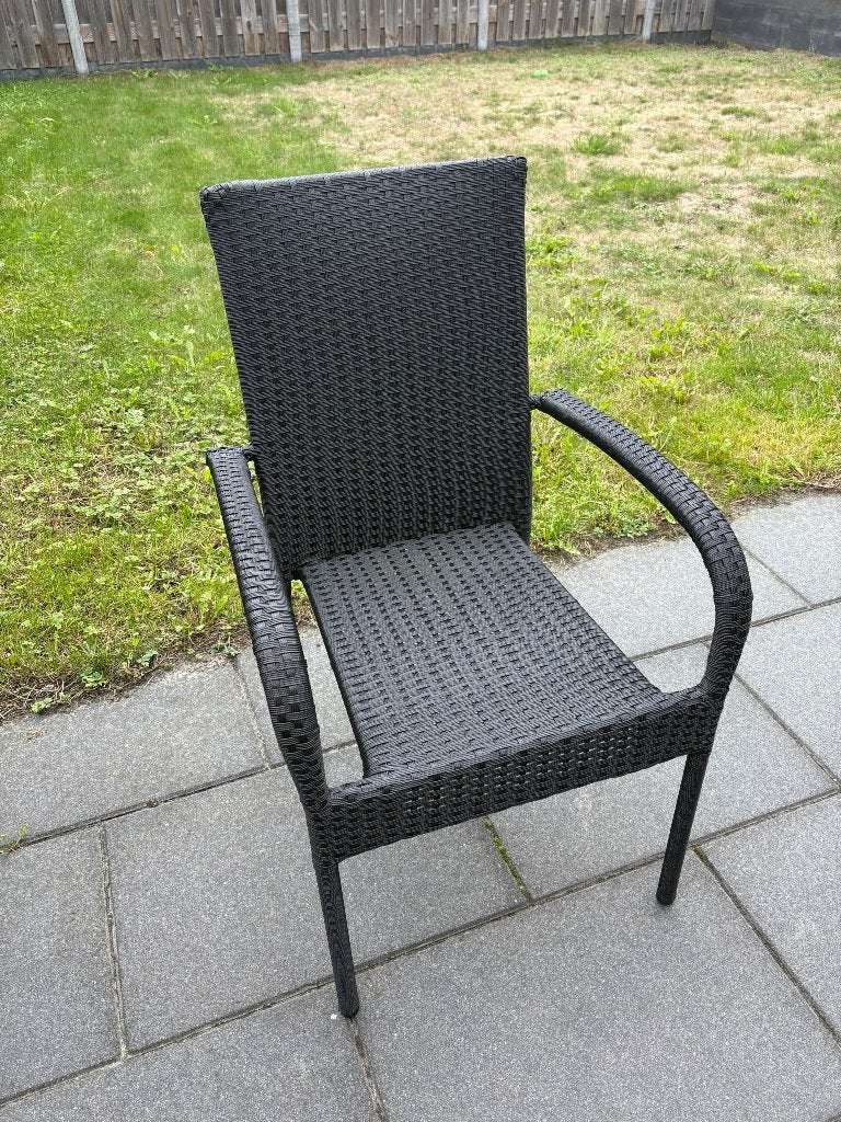 8 bijna nieuwe tuinstoelen, Tuin en Terras, Ophalen, Zo goed als nieuw, Kunststof, Stapelbaar