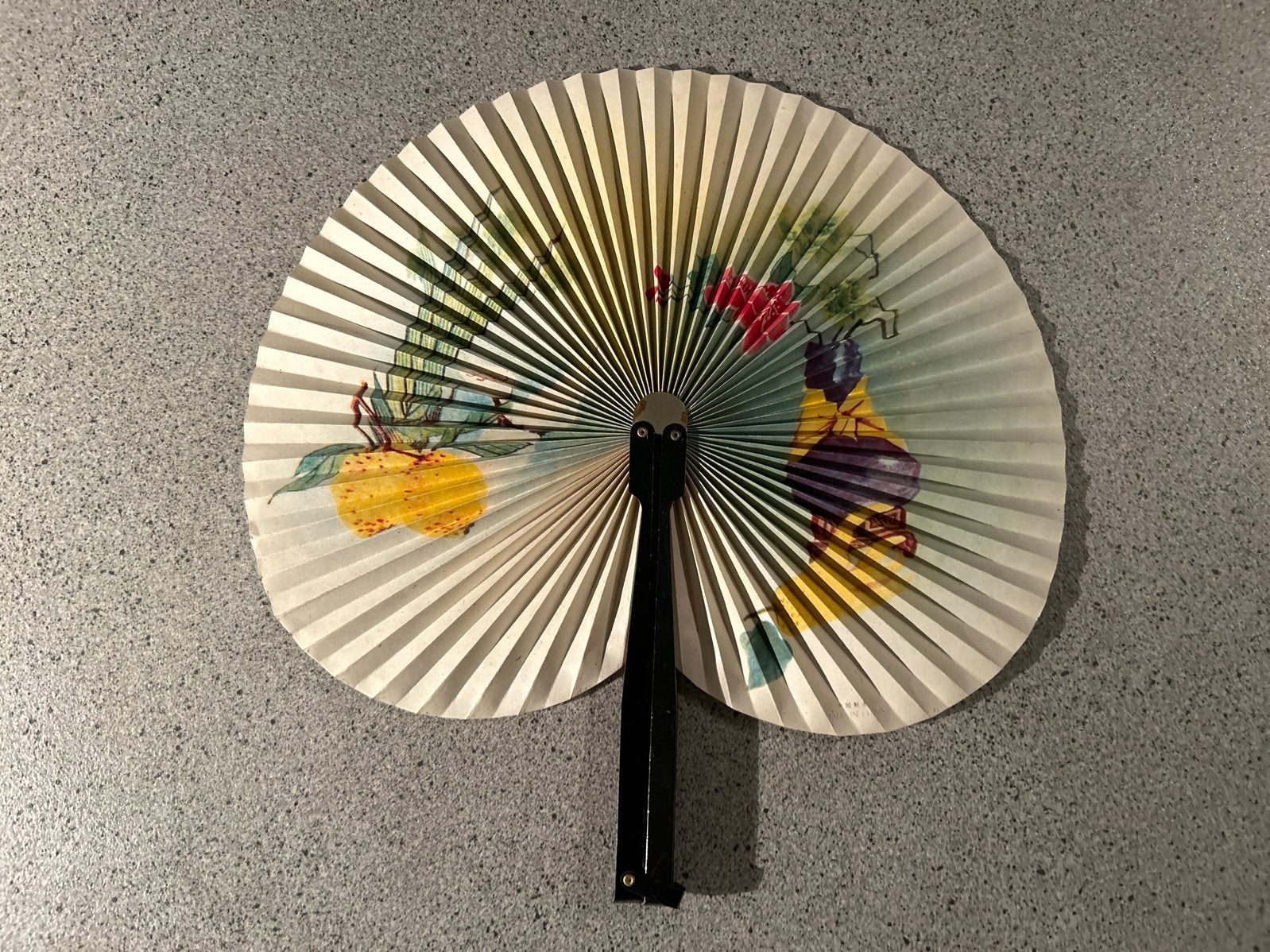 Decoratieve hartvormige waaier met bloemenprint, Ophalen of Verzenden, Zo goed als nieuw