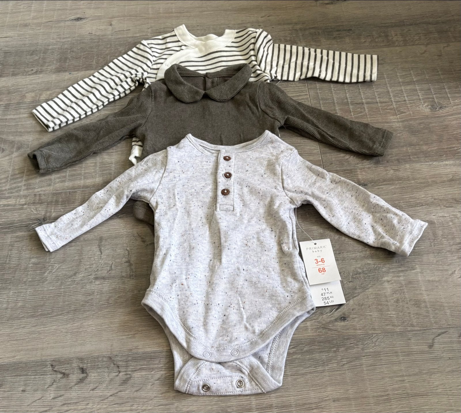 Set van 3 baby rompertjes met lange mouwen, Kinderen en Baby's, Ophalen, Zo goed als nieuw, Jongetje of Meisje