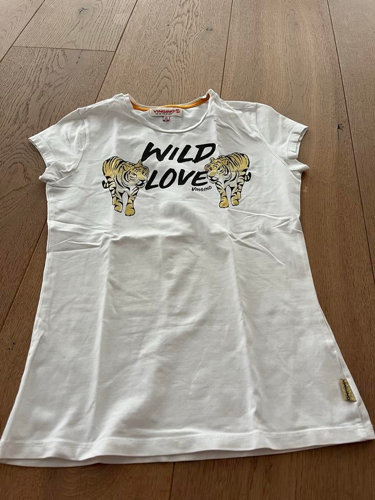 Vingino wit T-shirt voor kinderen mt12, Ophalen of Verzenden, Gebruikt, Meisje, Shirt of Longsleeve