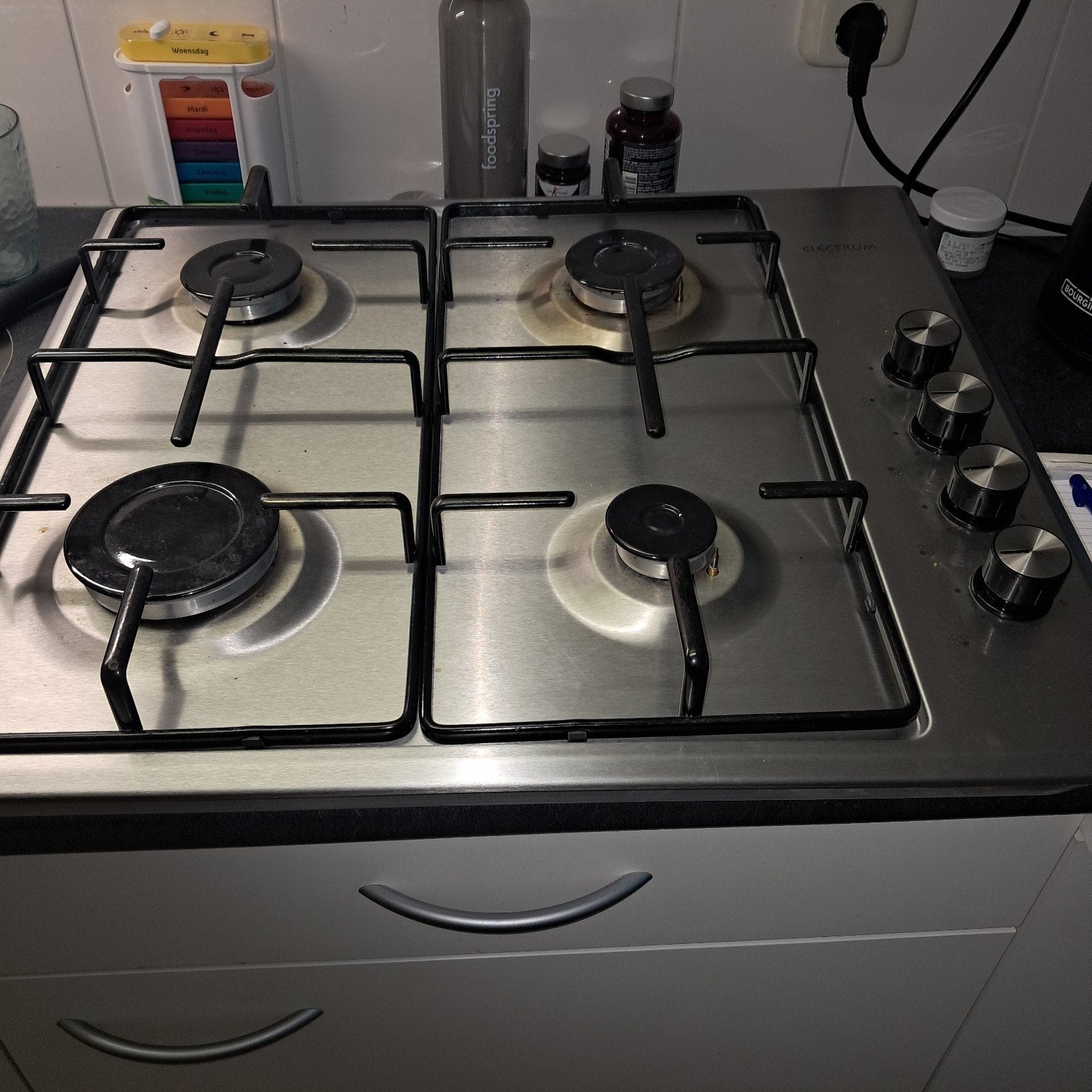Electrum gasfornuis met 4 kookzones met elektronische ontste, Witgoed en Apparatuur, Ophalen, Gebruikt, 4 kookzones, Inbouw