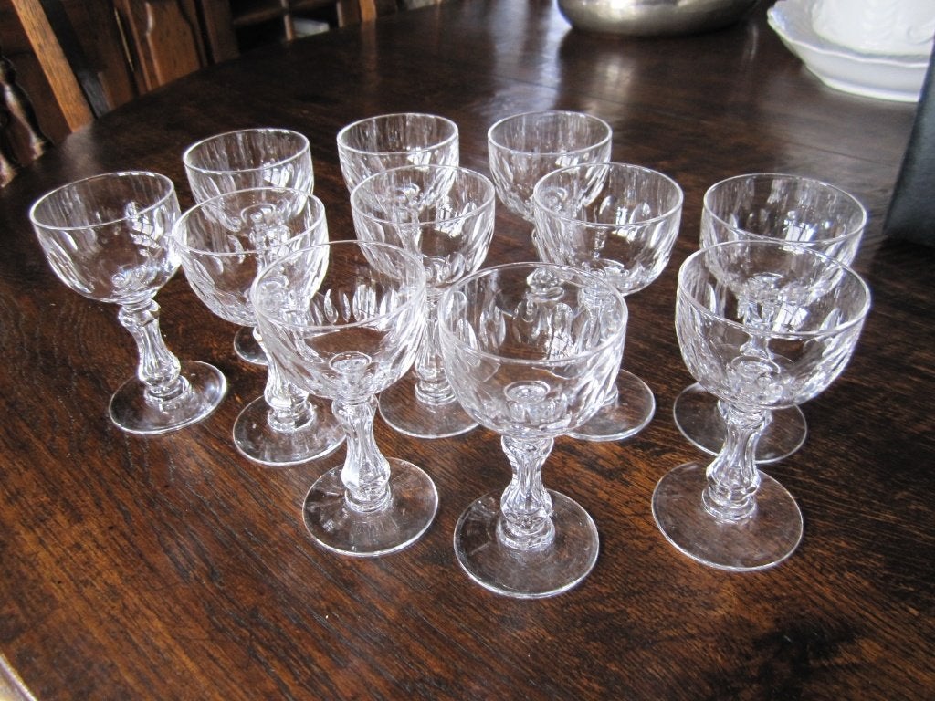 Elf cristal Val St Lambert borrelglazen model Oliver, Verzenden