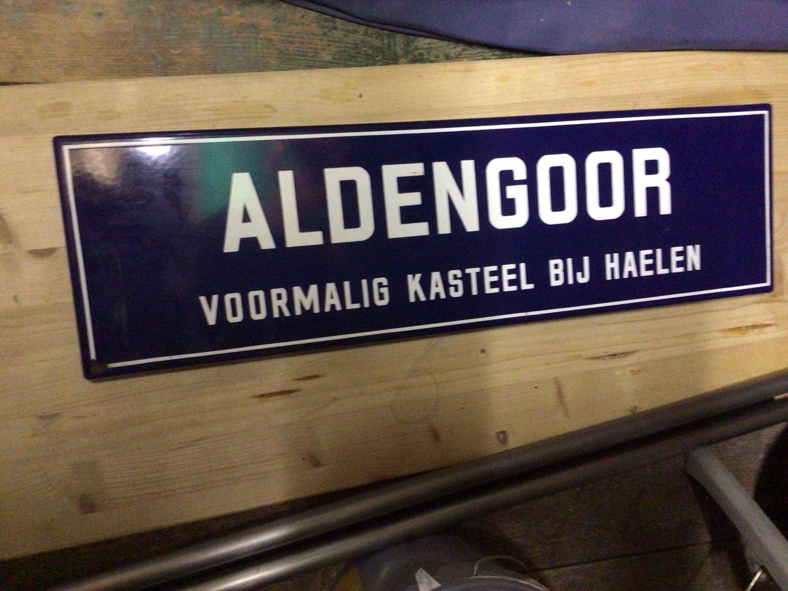 Emaille bord Aldengoor Voormalig Kasteel bij Haelen, Ophalen of Verzenden