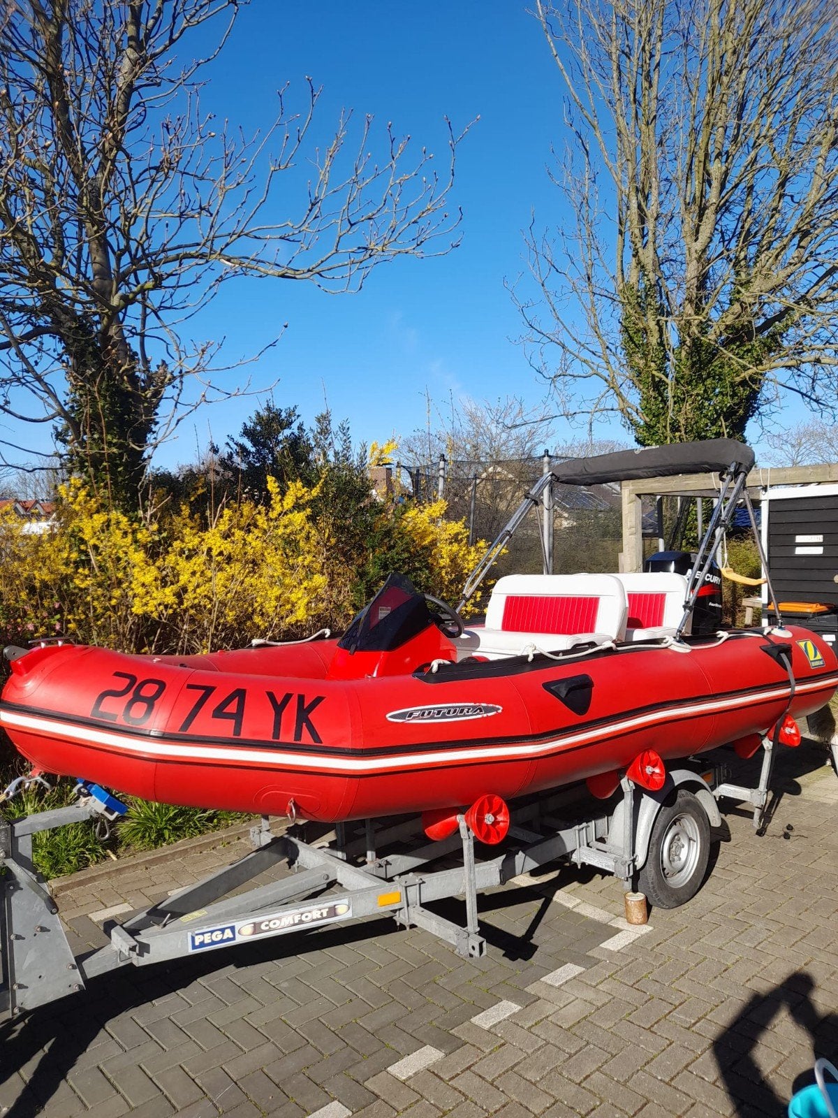 Zodiac MK3 60 pk 4 takt., Watersport en Boten, Polyester/glasvezel, Gebruikt, Ophalen of Verzenden, Zodiac