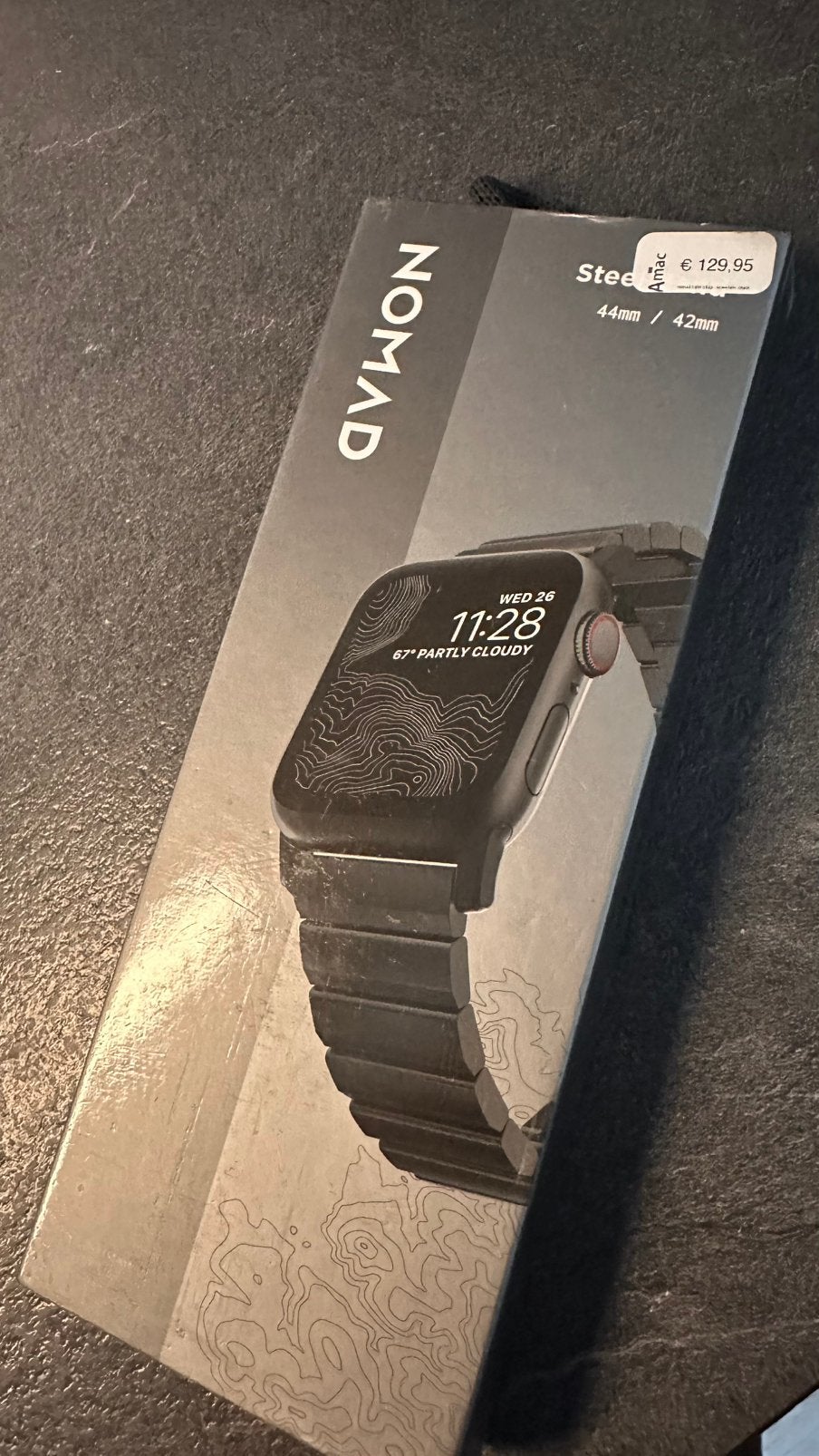 Nomad Steel Band (RVS) voor Apple Watch - Grafiet/zwart, Ophalen, Zo goed als nieuw, Zwart