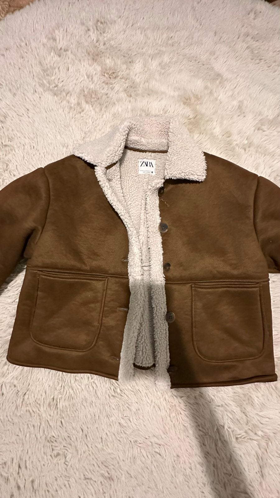 Zara bruine jas met teddy voering - Maat M, Ophalen of Verzenden, Zo goed als nieuw, Maat 38/40 (M), Bruin