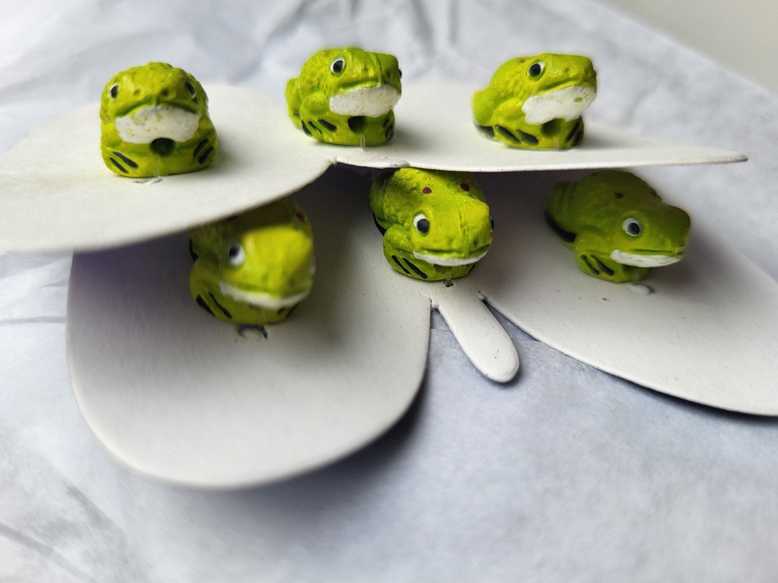 Groene kikker keramiek ovenhard  kralen&bedels 6 stuk, Verzenden, Nieuw