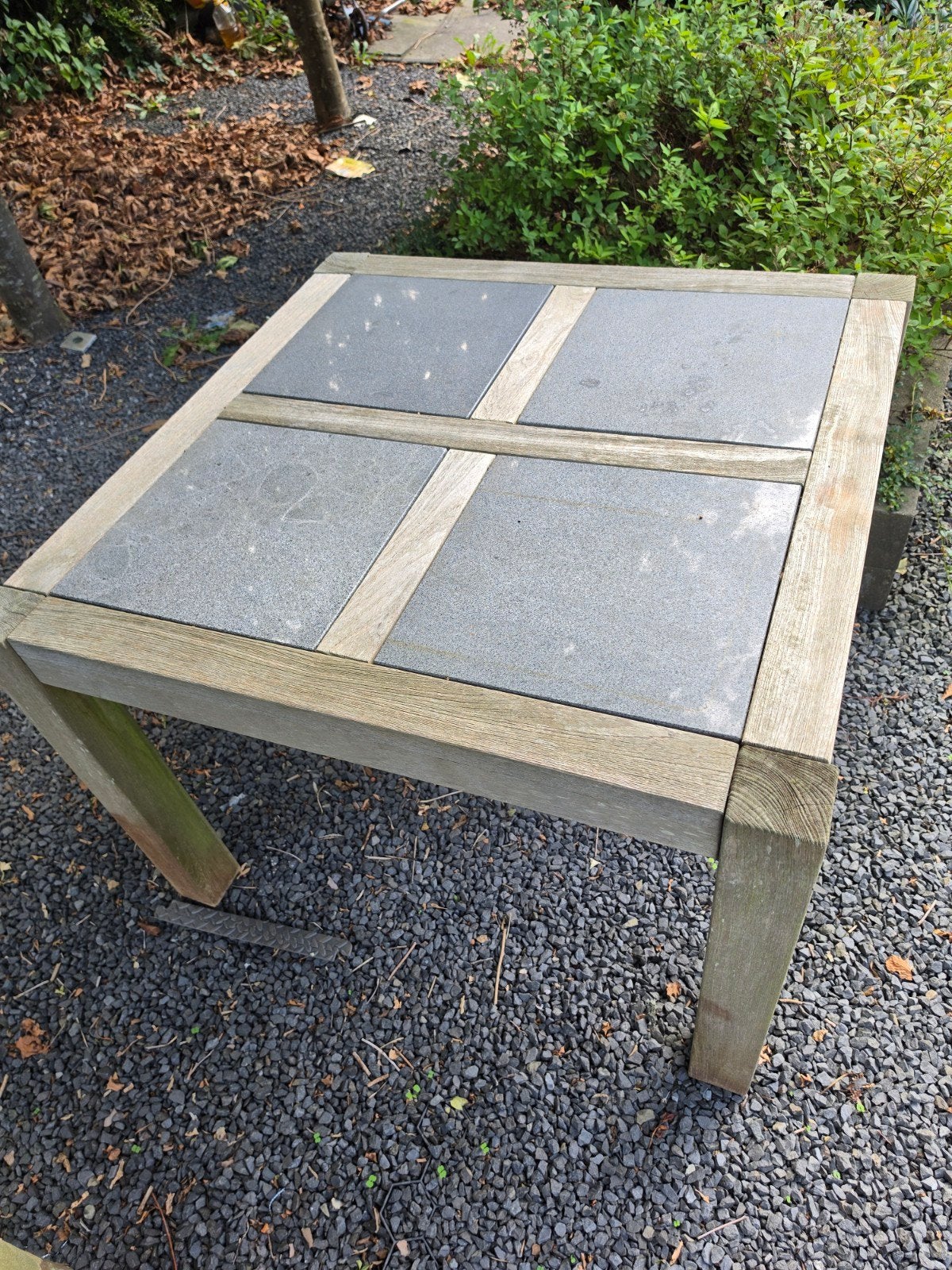 Garden Impressions tuintafel - Hardhout met tegels, Ophalen, Gebruikt, Vierkant, Hout