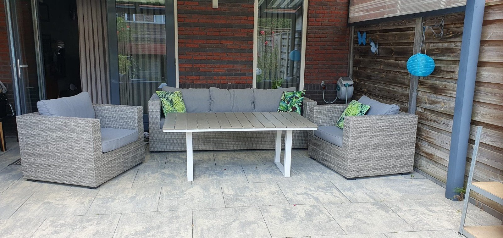 Forza Loungeset, Tuinmeubelset compleet., Tuin en Terras, Ophalen, 5 zitplaatsen, Bank, Zo goed als nieuw