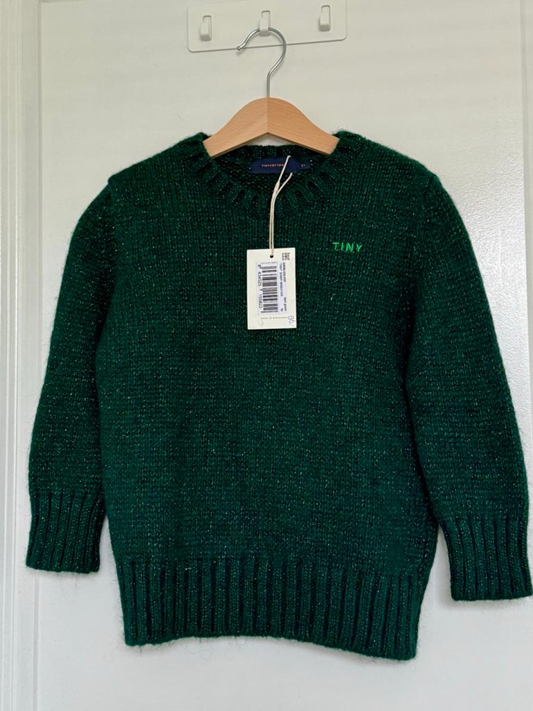 Tinycottons Groene Trui met Glitter - Nieuw met kaartjes, Ophalen of Verzenden, Nieuw, Meisje, Trui of Vest