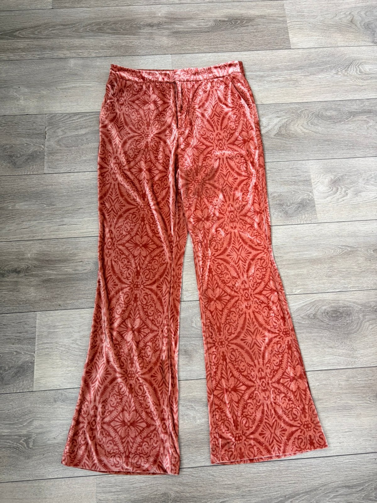 Costes velvet flare broek maat L, Maat 42/44 (L), Oranje, Ophalen of Verzenden, Zo goed als nieuw