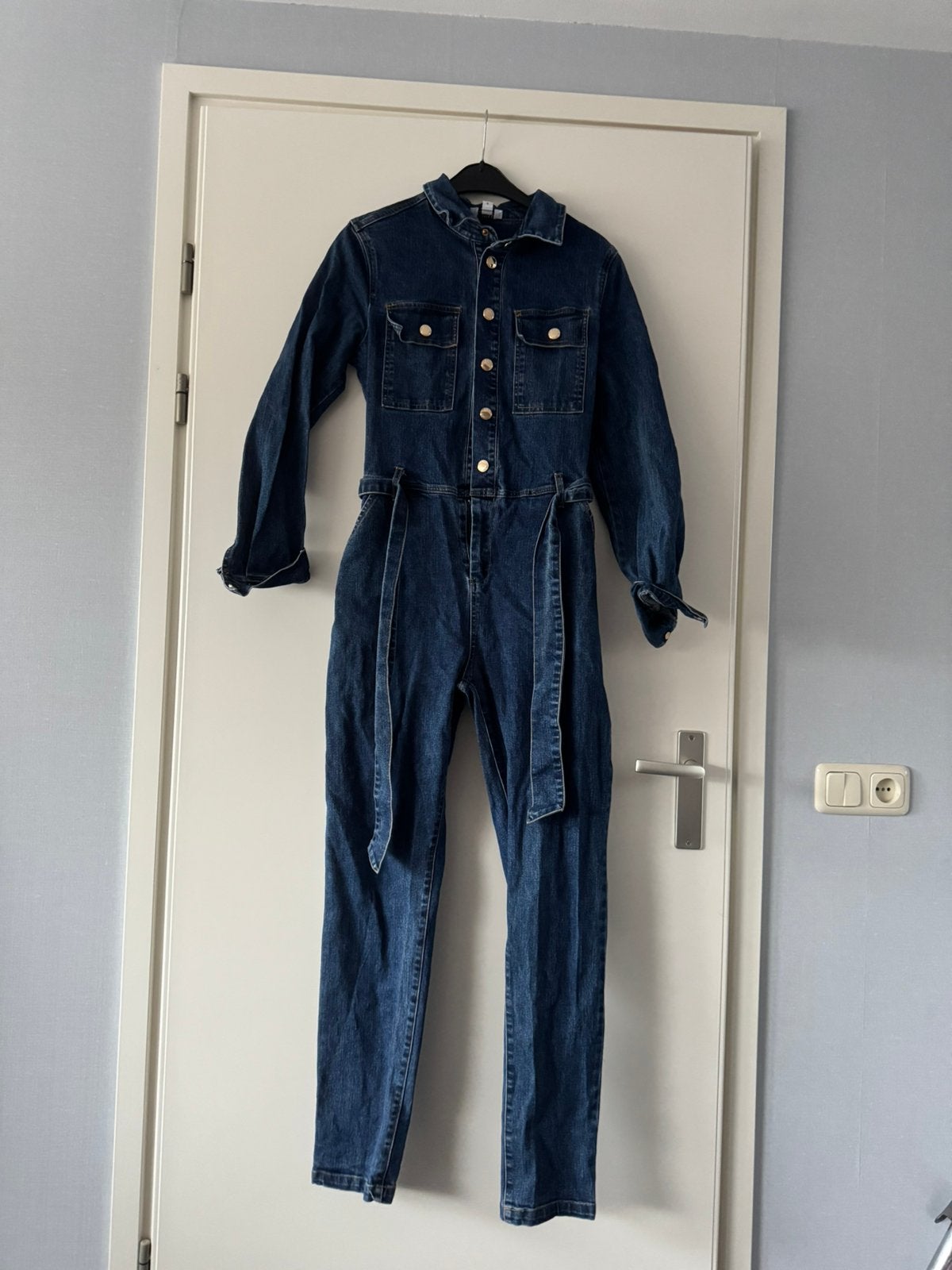 Spijker jumpsuit, Kleding | Dames, Ophalen of Verzenden, Zo goed als nieuw, Maat 36 (S), Blauw