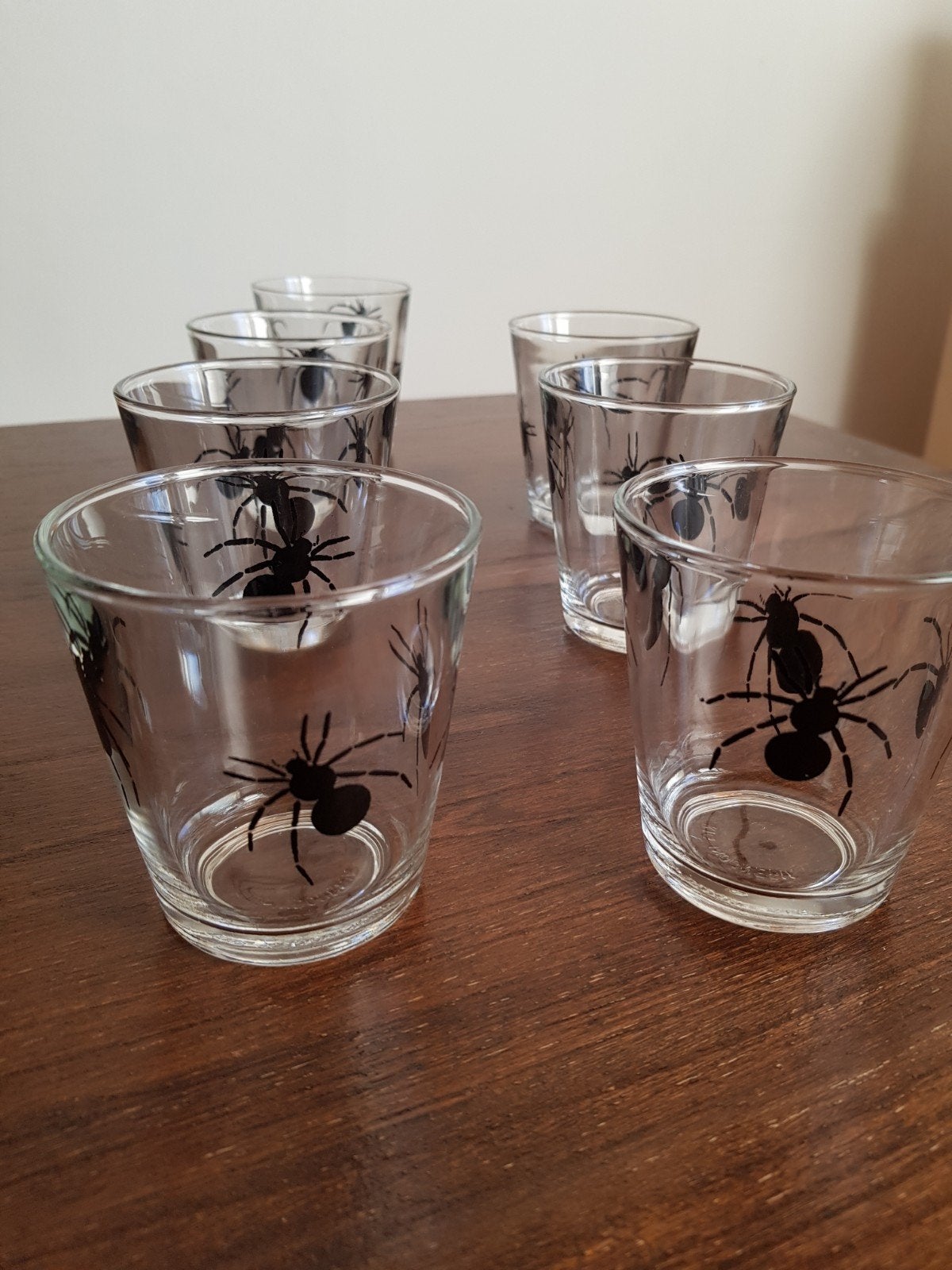 Set van 6 glazen met spinnenprint - Halloween/feest, Huis en Inrichting, Ophalen of Verzenden, Glas, Overige stijlen, Glas of Glazen