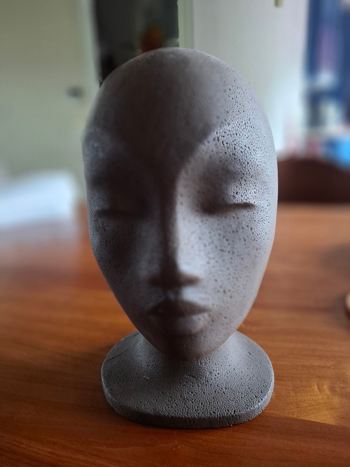 Mannequin hoofd Sculptuur - piepschuim, Ophalen, Gebruikt