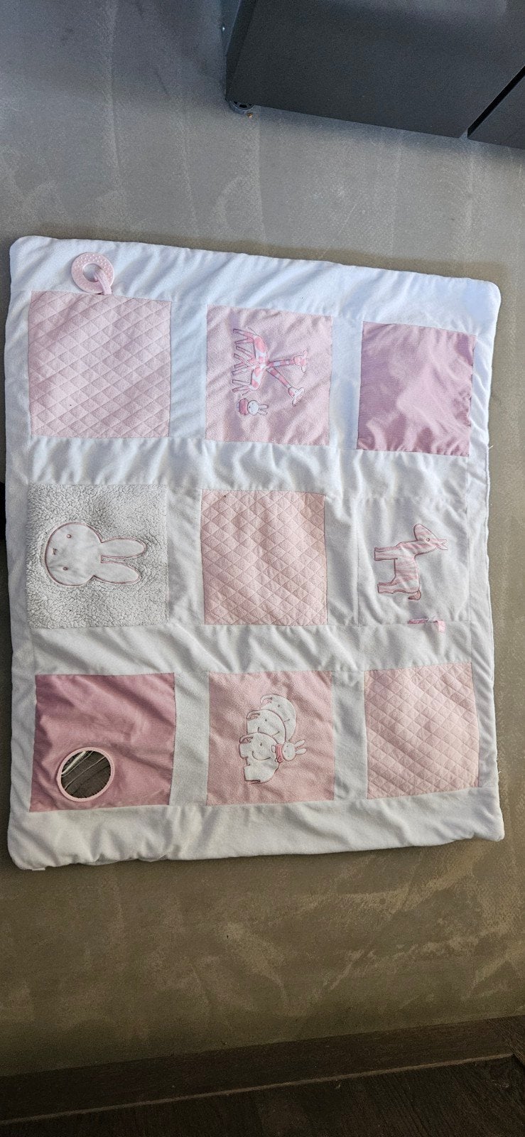 Roze en witte baby boxkleed/vloerspeelkleed, Ophalen, Zo goed als nieuw, Wasbaar, Roze