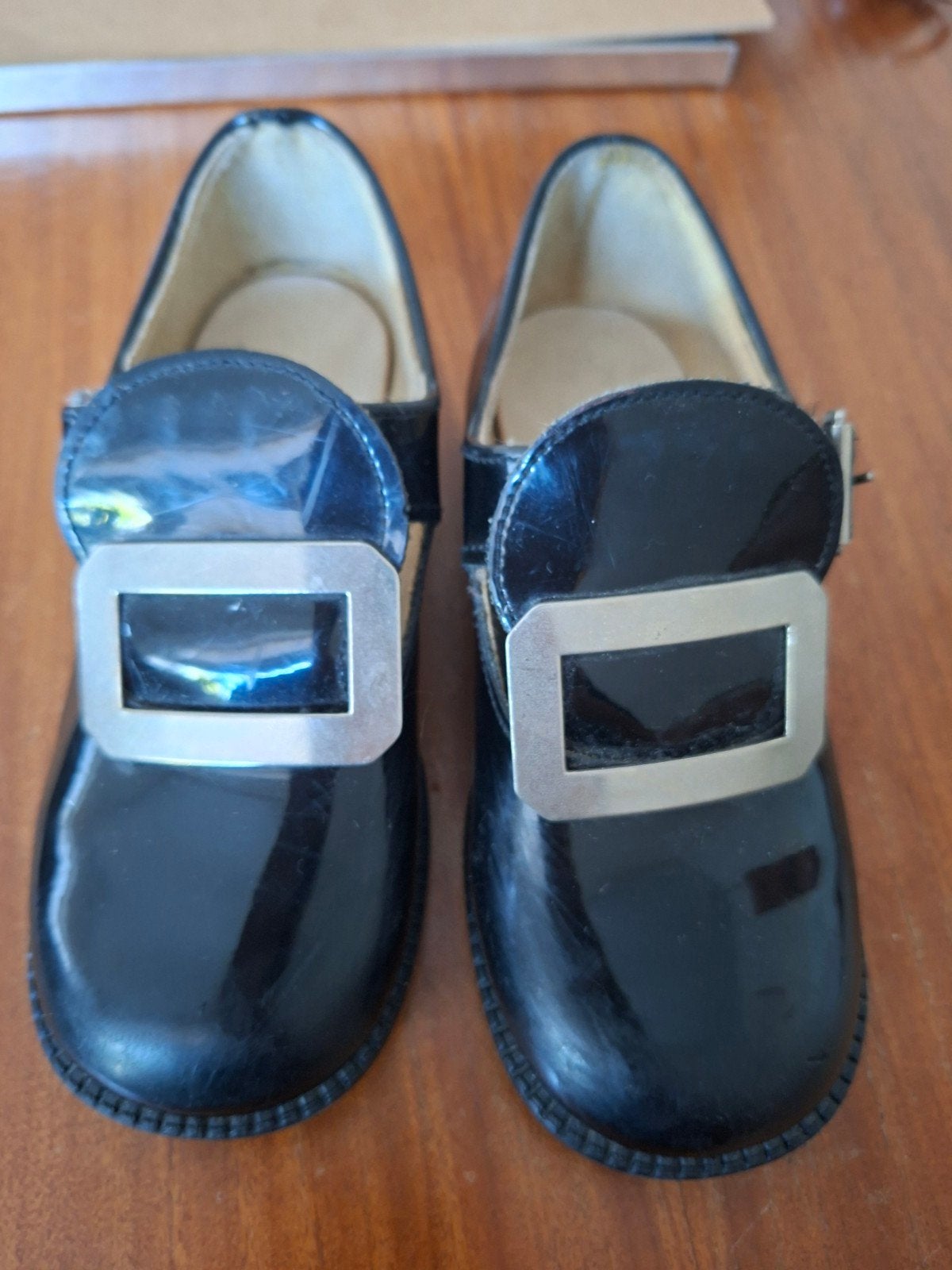 Zwarte lakschoenen met gesp, maat 8 (Engelse maat), Gebruikt, Jongen of Meisje, Rellic, Schoenen