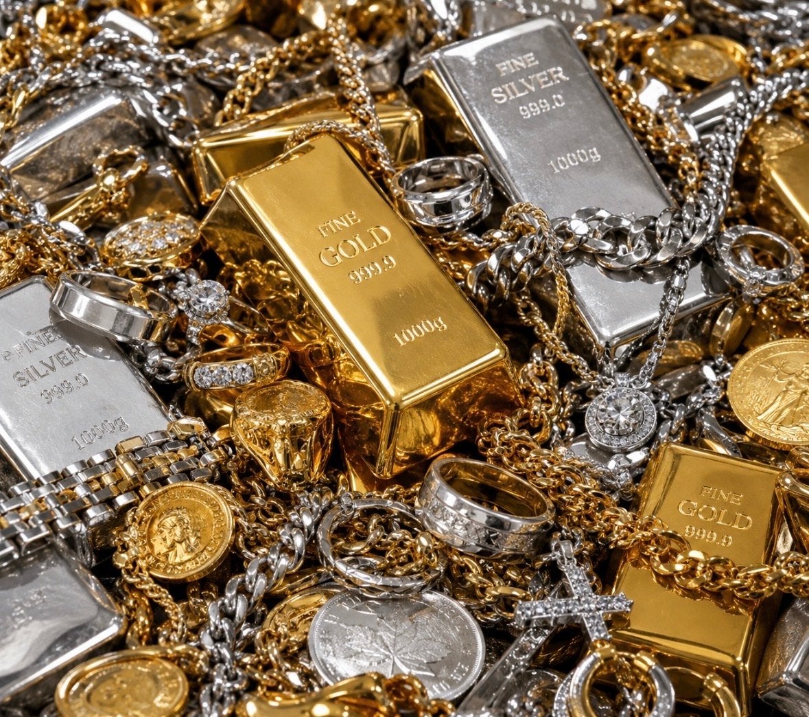 Goud en zilver baren en sieraden gezocht, Ophalen, Gebruikt