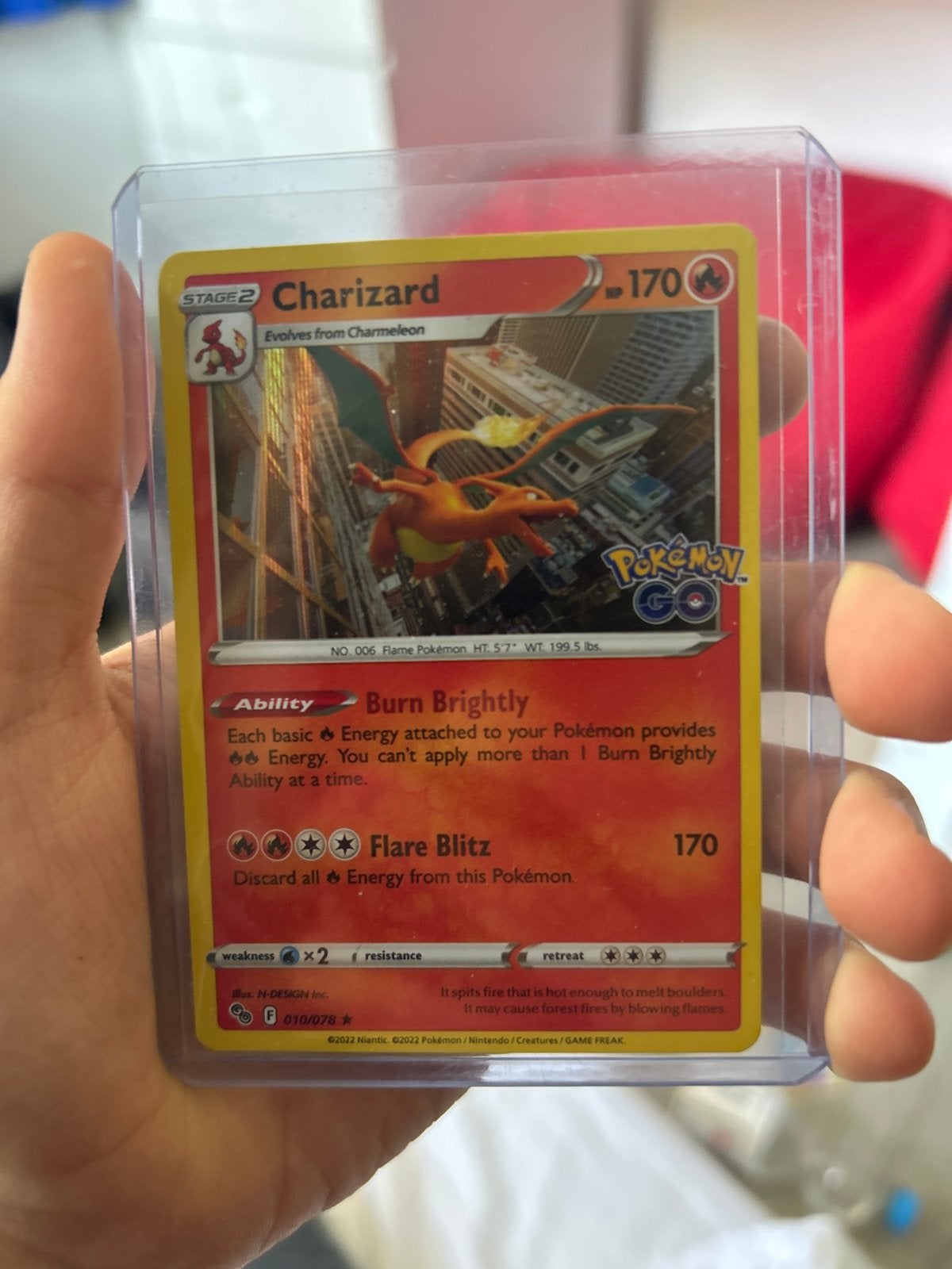 Pokémon GO Charizard 010/078 Holo Rare Kaart, Hobby en Vrije tijd, Verzamelkaartspellen | Pokémon, Ophalen of Verzenden, Zo goed als nieuw