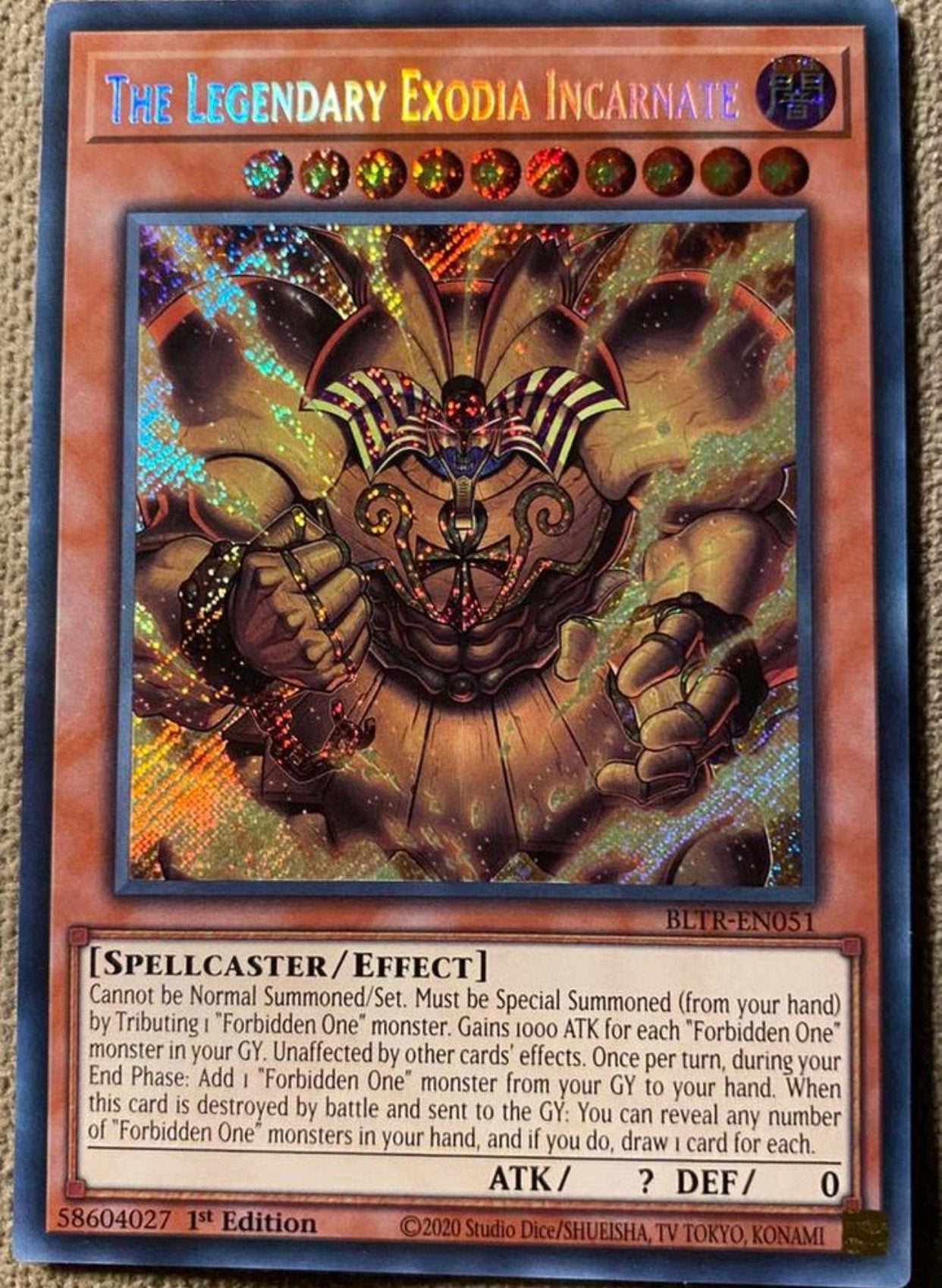 Yu-Gi-Oh! The Legendary Exodia Incarnate BLTR 1st Edition !, Hobby en Vrije tijd, Verzamelkaartspellen | Yu-gi-Oh!, Ophalen of Verzenden