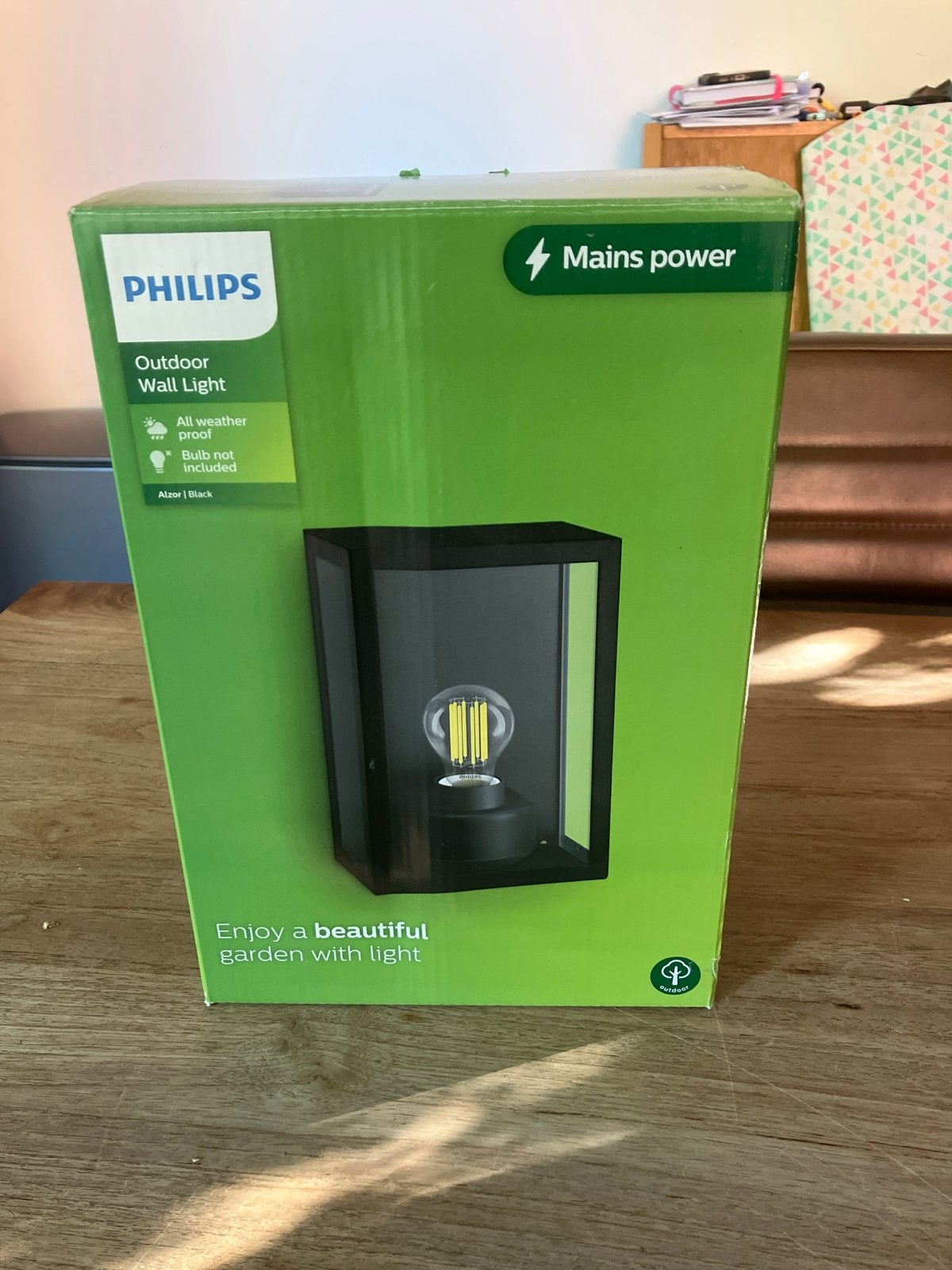 Philips Outdoor Wandlamp - Zwart, Weerbestendig, Tuin en Terras, Overige materialen, Minder dan 50 watt, Wandlamp, Nieuw