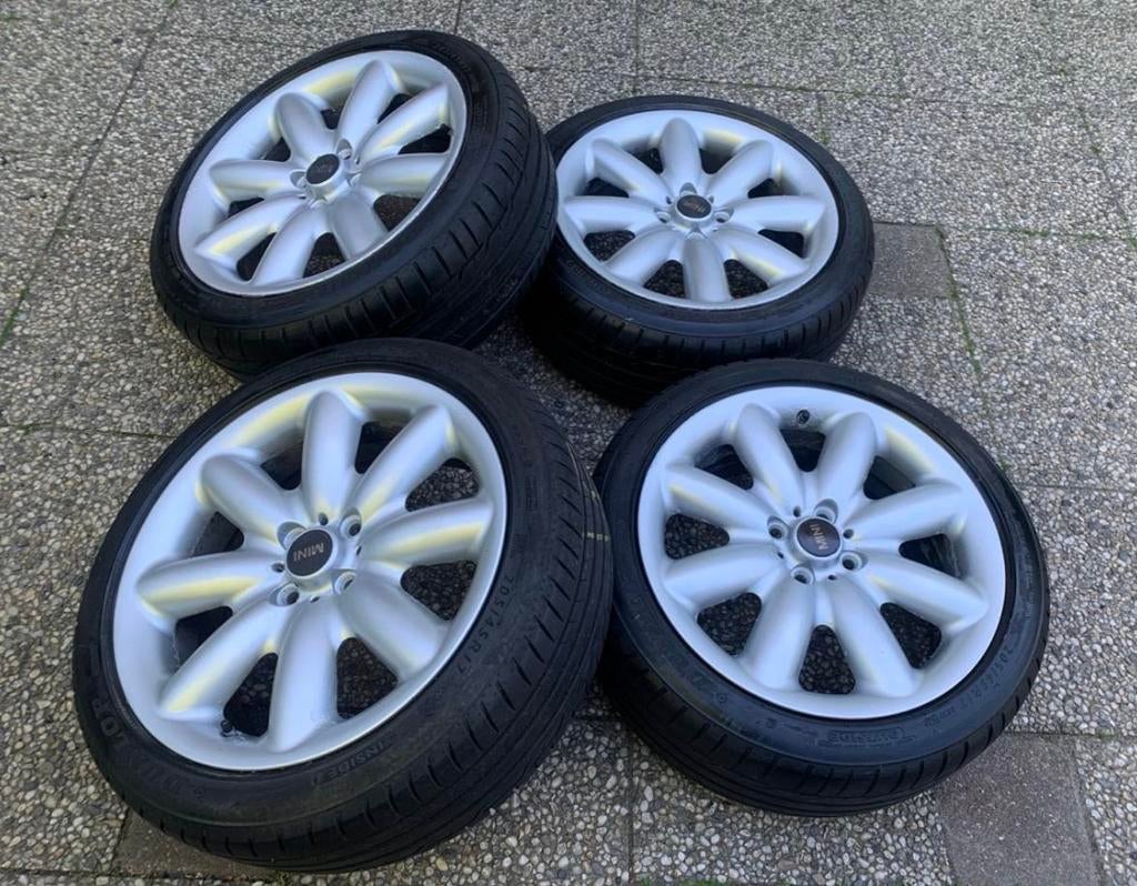 17 inch org. Mini Cooper S ALU ZOMERSET Dunlop 7.0mm, Auto-onderdelen, Banden en Velgen, Ophalen, Gebruikt, Banden en Velgen, 17 inch