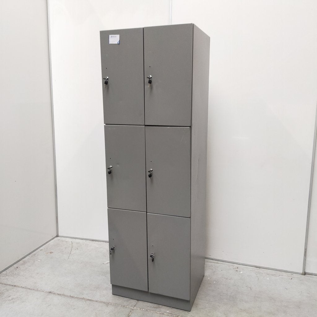 6-deurs grijze metalen locker - 186x60x50 cm, Niet ingevuld, Gebruikt, Niet ingevuld, Niet ingevuld