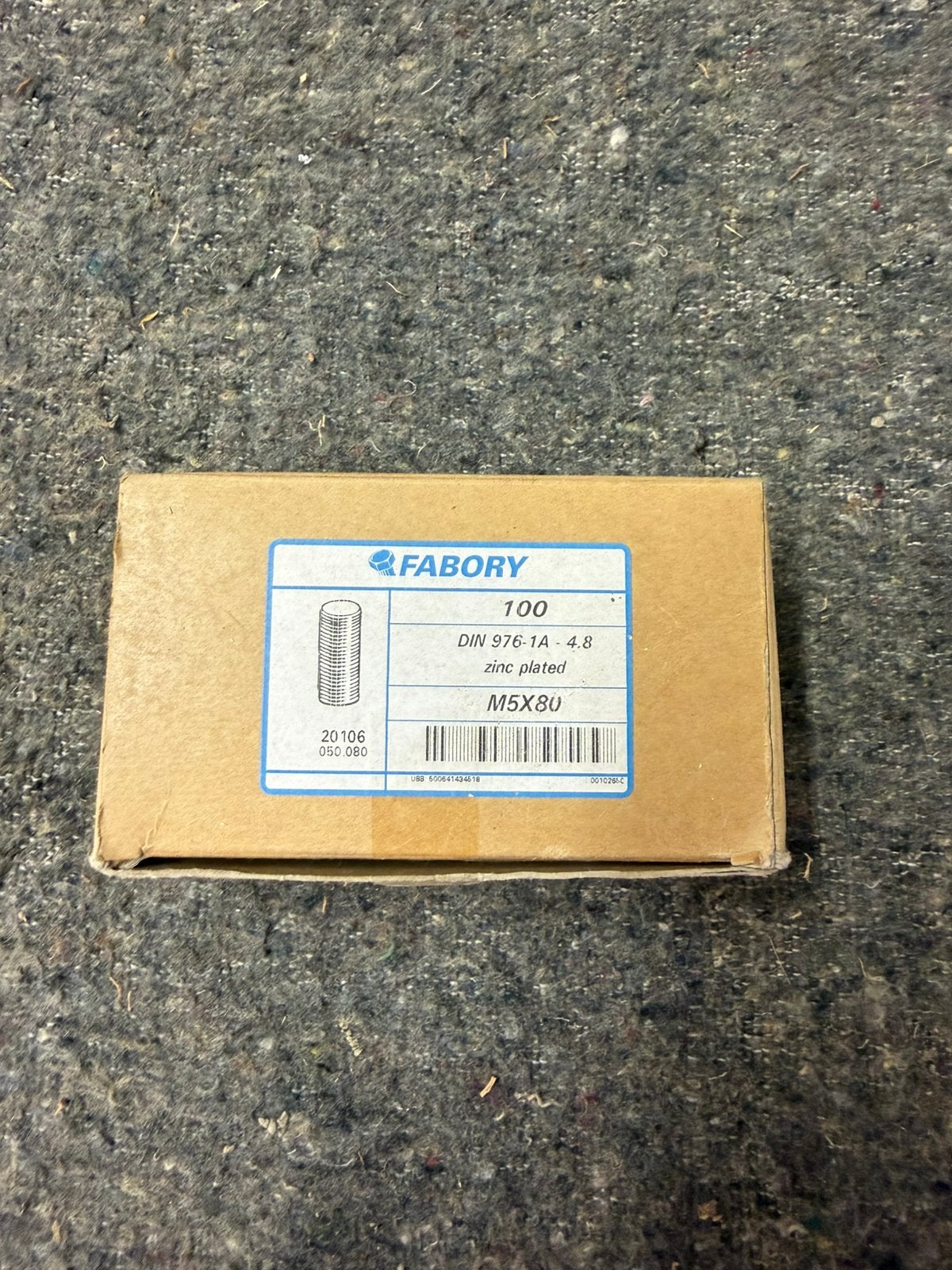 Fabory draadeind draadstang m5 x 80 100st €5,00, Ophalen, A, A, A