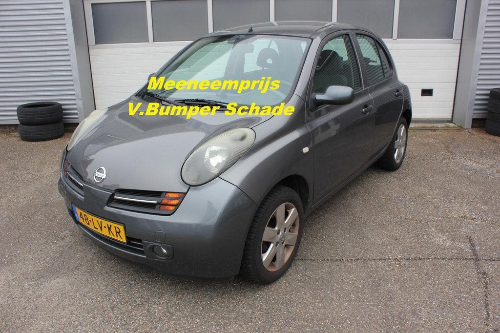 Nissan Micra 1.4 AIRCO MEENEEMPRIJS MET VOOR BUMPER SCHADE, Auto's, Elektrische ramen, Stof, Gebruikt, 4 cilinders